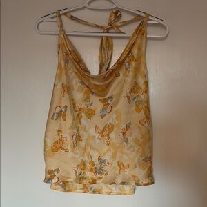 Lelia collections- Floral Halter Top - Yellow and Orange size medium
